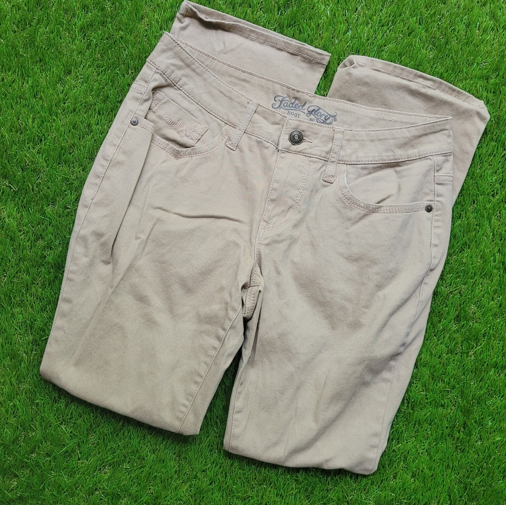 Petite Khaki Bootcut Jeans